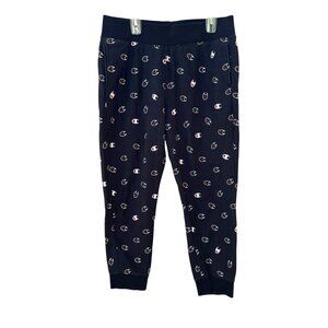 Champion Womens Reverse Weave 2XL Jogger Pants Black‎ Logo Print Cotton
